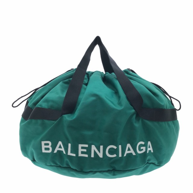 バレンシアガ BALENCIAGA ボストンバッグ レディース ホイールバッグS 489939 グリーン 巾着型/本体ロックなし  ナイロン【中古】20230803｜au PAY マーケット