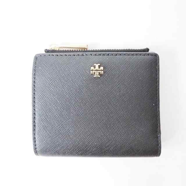 トリーバーチ TORY BURCH 2つ折り財布 レディース 美品 - 黒 レザー