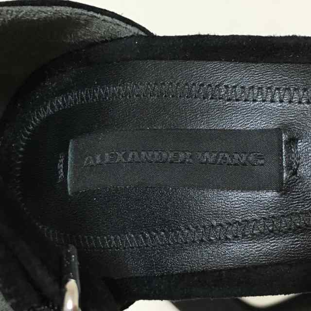 アレキサンダーワン ALEXANDER WANG パンプス 39 レディース - 黒×シルバー スタッズ ベロア×金属素材【中古】20230802