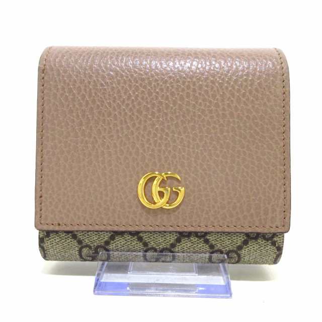 グッチ GUCCI 2つ折り財布 レディース 美品 ダブルG ウォレット/GG