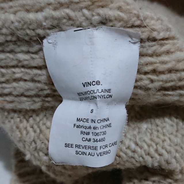 ヴィンス VINCE 長袖セーター サイズS レディース 美品 - ベージュ