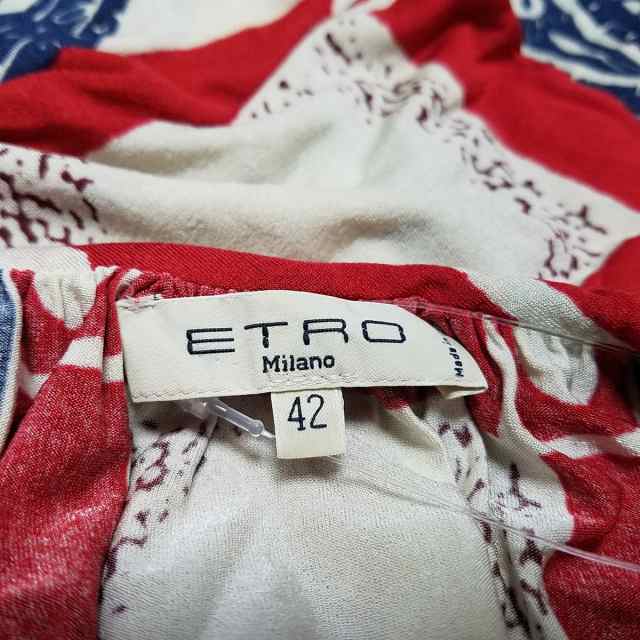 エトロ ETRO スカート サイズ42 M レディース - レッド×白×ブルー ひざ