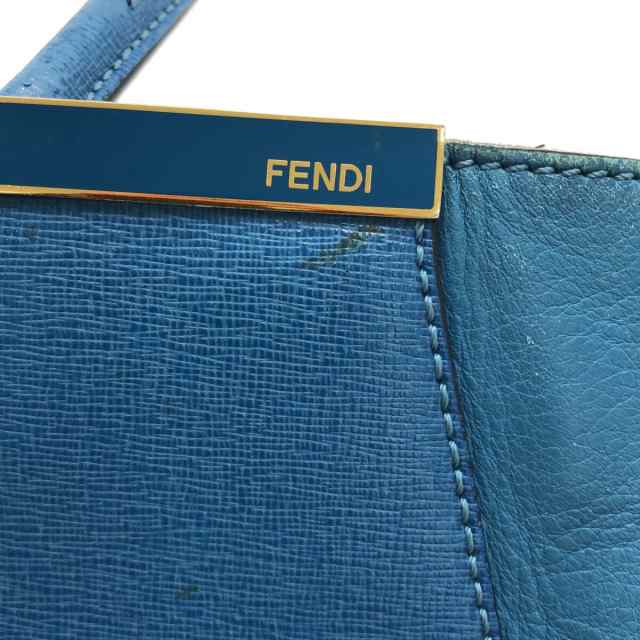 フェンディ FENDI トートバッグ レディース トゥージュール 8BH250 ブルー レザー【中古】20230905