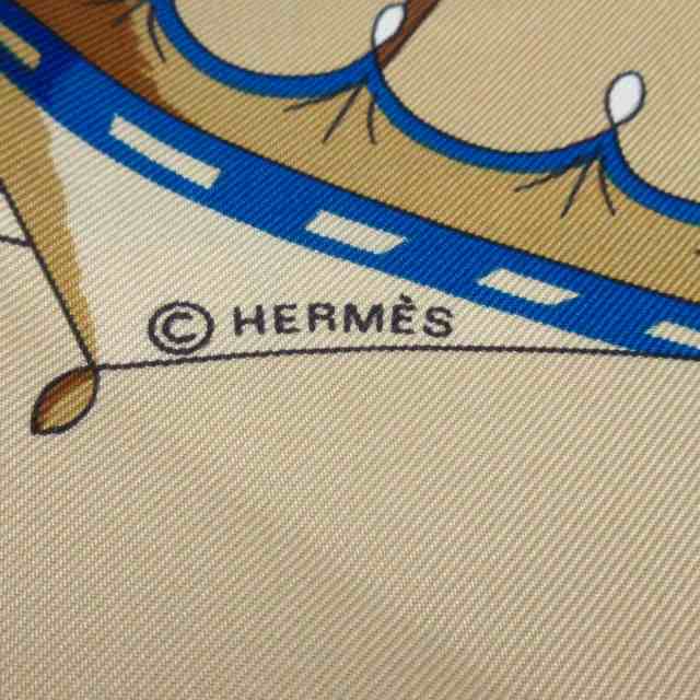 エルメス HERMES スカーフ レディース 美品 カレ90 ベージュ×マルチ