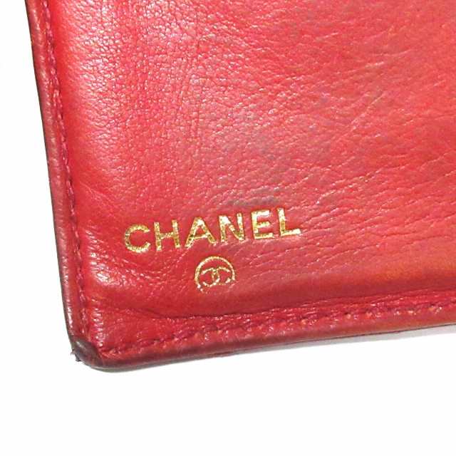 シャネル CHANEL 2つ折り財布 レディース - レッド ココマーク