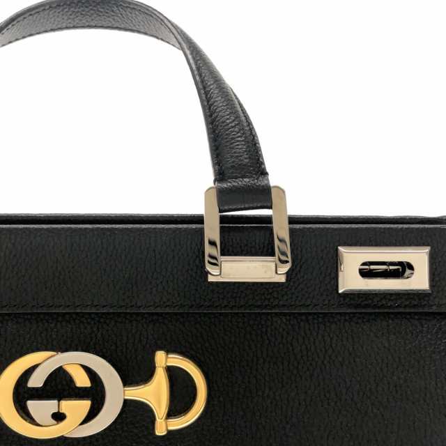 グッチ GUCCI トートバッグ レディース ズゥミ 564714 黒 レザー【中古】20230819