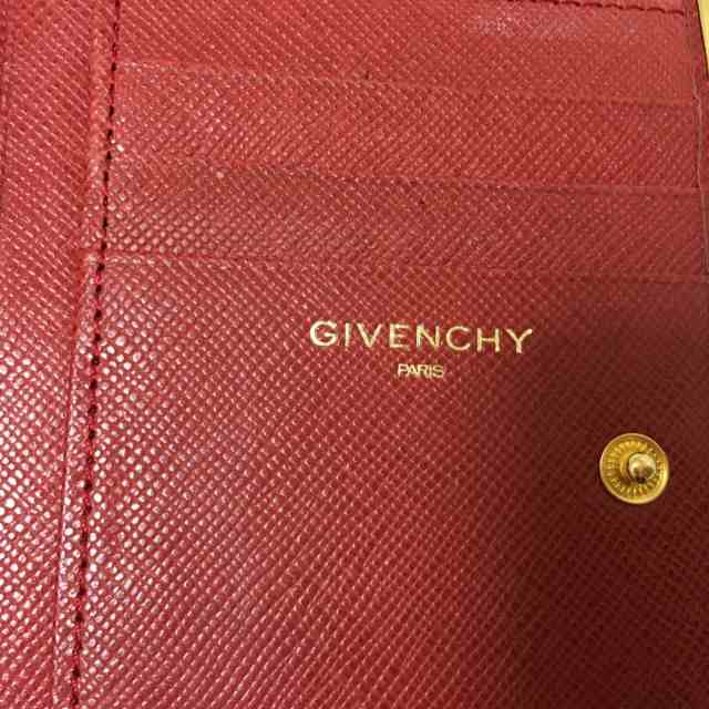 ジバンシー GIVENCHY 2つ折り財布 レディース - レッド がま口 レザー