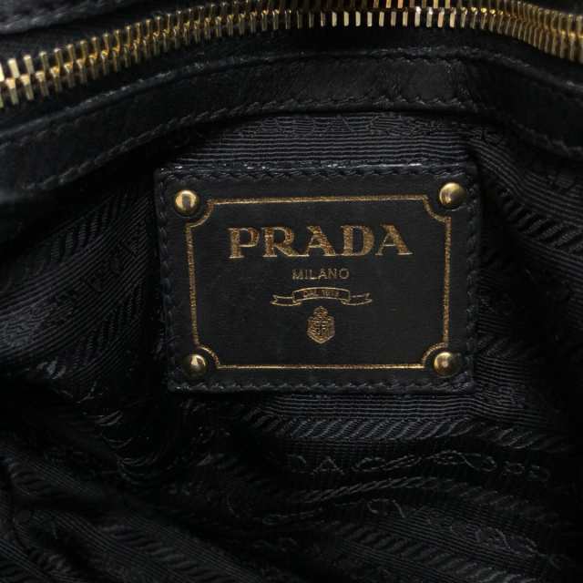 プラダ PRADA トートバッグ レディース - BN1791 黒 ナイロン×レザー【中古】20230831