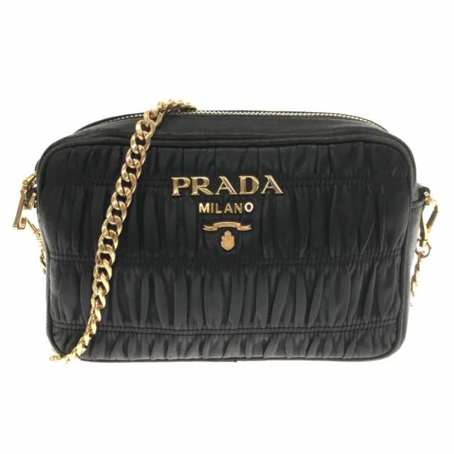 プラダ PRADA ショルダーバッグ レディース ギャザーバッグ 1BH112 黒