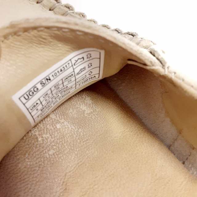 アグ UGG フラットシューズ JAPAN 25 レディース SUZETTE 1014317 アイボリー モカシン ヌバック【中古】20230906