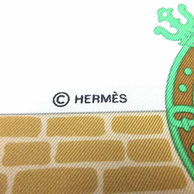 エルメス HERMES スカーフ レディース 美品 カレ90 ベージュ×ブラウン