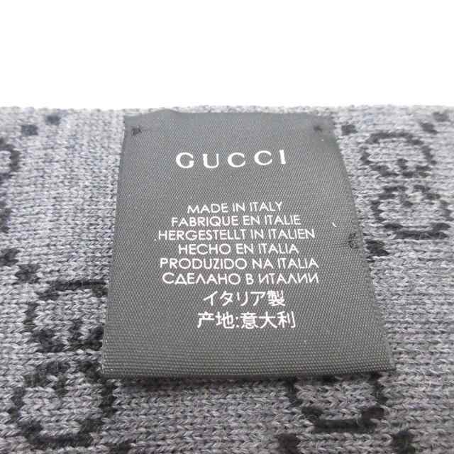 グッチ GUCCI マフラー レディース 美品 - 325806 グレー×黒×マルチ GG