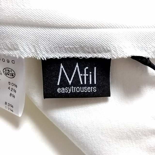 エムフィル M・Fil パンツ サイズ38 M レディース - 白×黒 クロップド