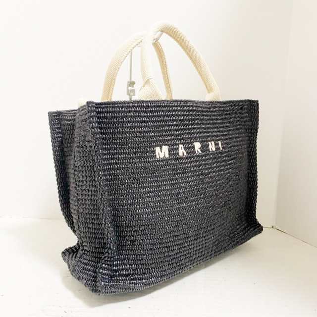 マルニ MARNI トートバッグ レディース - 黒×ベージュ かごバッグ 化学 ...