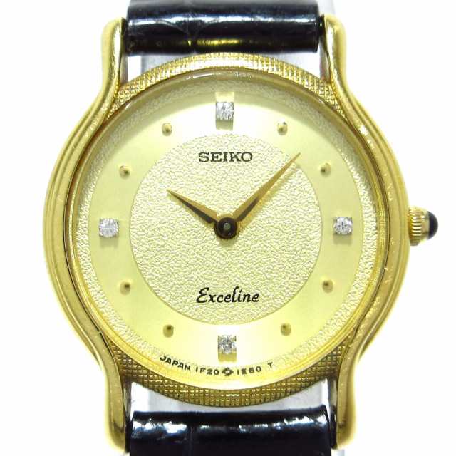 セイコー SEIKO 腕時計 EXCELINE(エクセリーヌ) 1F20-0D90 レディース ゴールド【中古】20230822｜au PAY  マーケット