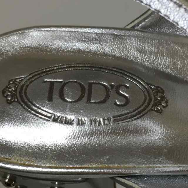 トッズ TOD'S サンダル 36 1/2 レディース - シルバー スタッズ レザー