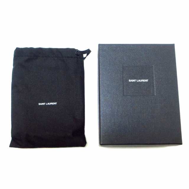 サンローランパリ SAINT LAURENT PARIS 3つ折り財布 レディース 美品 637420 黒 レザー【中古】20230925