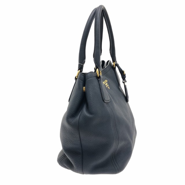 プラダ PRADA トートバッグ - BN2532 ダークネイビー 革タグ レザー