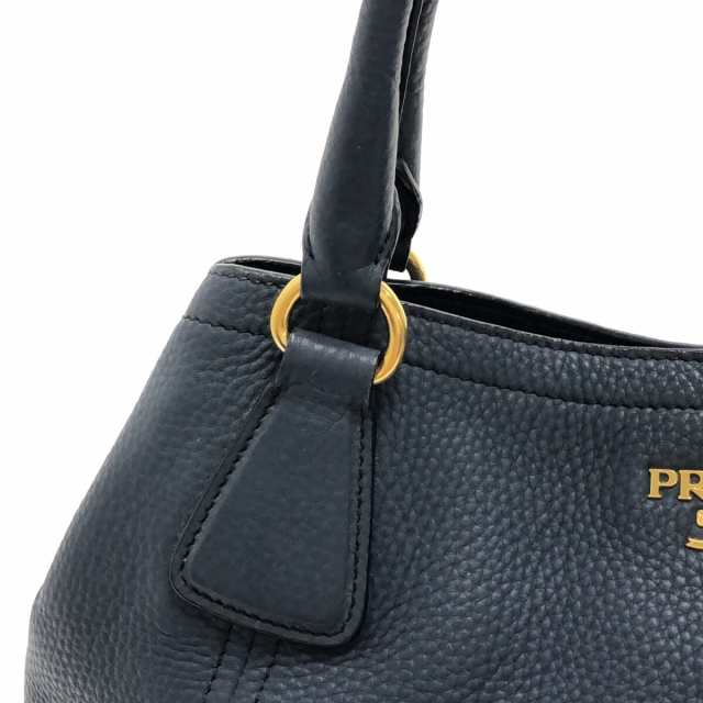 プラダ PRADA トートバッグ - BN2532 ダークネイビー 革タグ レザー