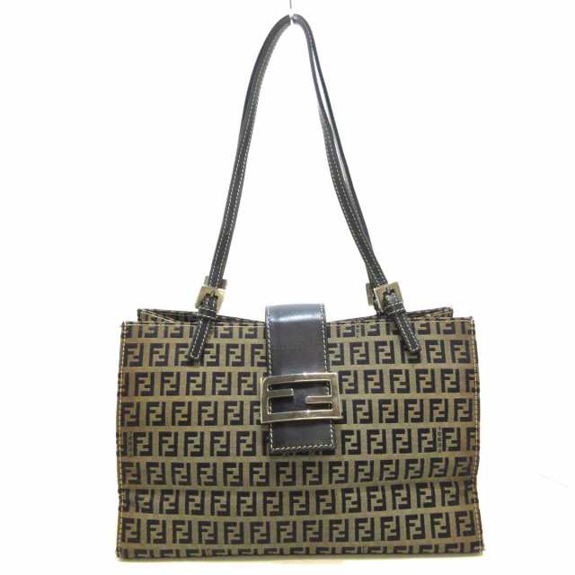 フェンディ FENDI トートバッグ レディース ズッキーノ柄 ベージュ×黒×ダークネイビー ジャガード×レザー【中古】20230826｜au PAY  マーケット