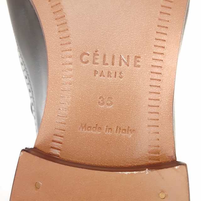 セリーヌ CELINE シューズ 35 レディース 美品 - 黒 ウィングチップ レザー【中古】20230911