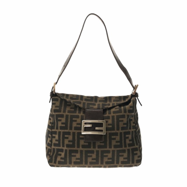 フェンディ FENDI ショルダーバッグ レディース ズッカ柄 ベージュ×ダークブラウン ジャガード×レザー【中古】20230831｜au PAY  マーケット