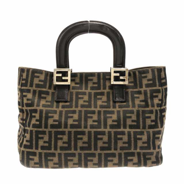 フェンディ FENDI トートバッグ 26693 ズッカ柄 ジャガード×レザー