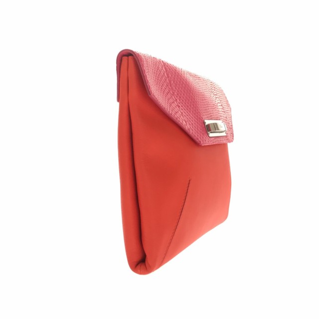 ファスナー外側【Dior】クリスチャンディオール レザー 赤 レディース クラッチバッグ