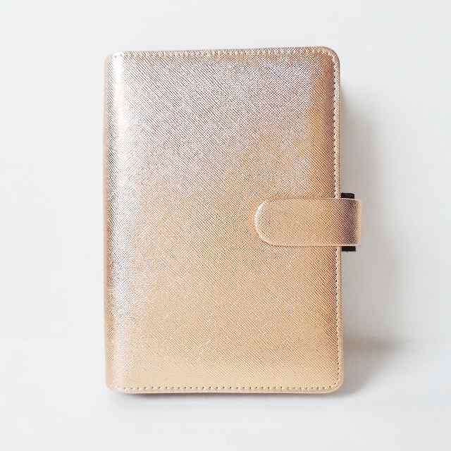 ファイロファックス Filofax 手帳 レディース - ベージュ ラメ レザー ...