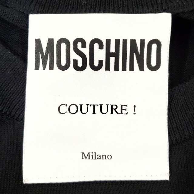 モスキーノ MOSCHINO 長袖セーター サイズI46 L レディース 美品 - 黒×ブラウン×ベージュ  COUTURE!/クマ【中古】20230822