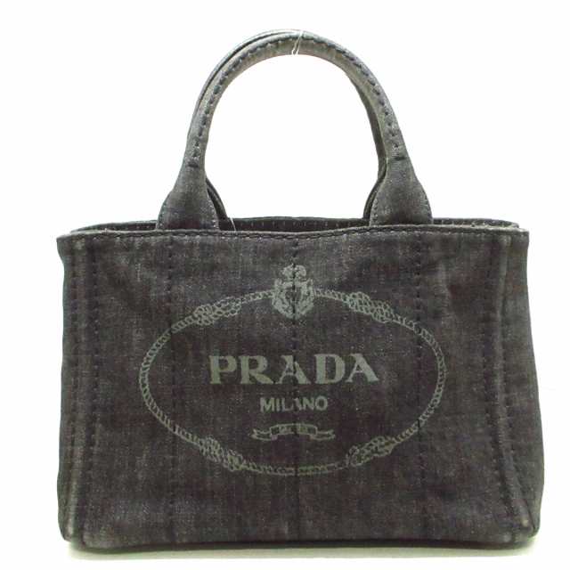 プラダ PRADA トートバッグ レディース CANAPA B2439G 黒 デニム【中古