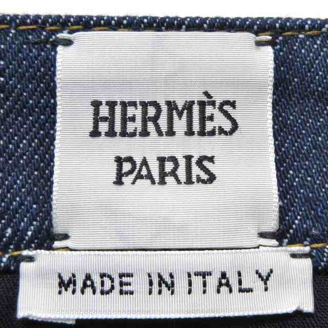 エルメス HERMES 巻きスカート サイズ38 M レディース - ネイビー