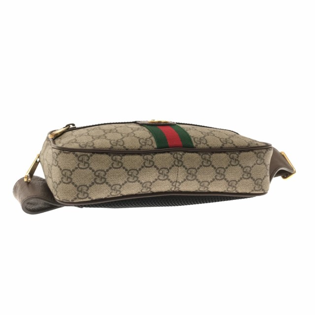 グッチ GUCCI ウエストポーチ レディース GGスプリーム/オフィディア 574796 ベージュ×エボニー×ダークブラウン【中古】20230824