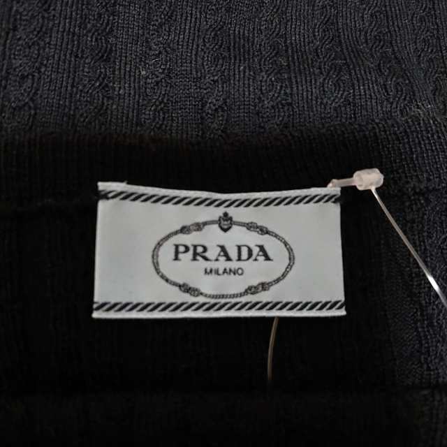 プラダ PRADA 半袖セーター サイズ40 M レディース - 黒 クルーネック