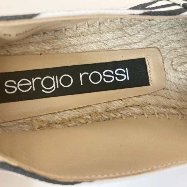 セルジオロッシ sergio rossi フラットシューズ 34 レディース - 白×黒