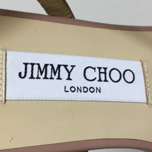 ジミーチュウ JIMMY CHOO サンダル 37 1/2 - レザー ピンクベージュ