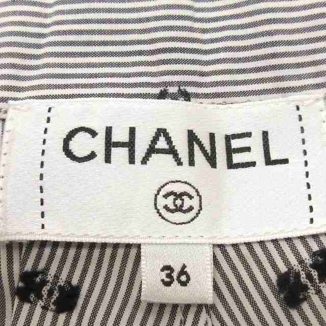 シャネル CHANEL 巻きスカート サイズ36 S レディース 美品 - P72601 ライトグレー×黒【中古】20231016