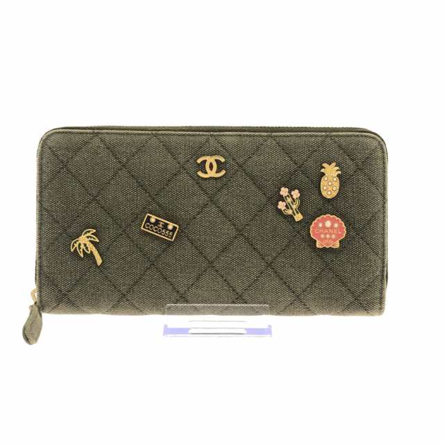 シャネル CHANEL 長財布 A82370 マトラッセ キャンバス×金属素材