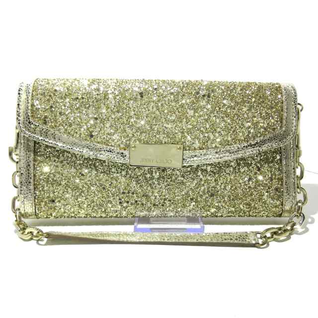 ジミーチュウ JIMMY CHOO 財布 レディース 美品 - ゴールド チェーンウォレット  グリッター×レザー×金属素材【中古】20231008｜au PAY マーケット