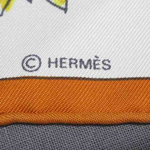 エルメス HERMES スカーフ レディース 美品 プチカレ アイボリー