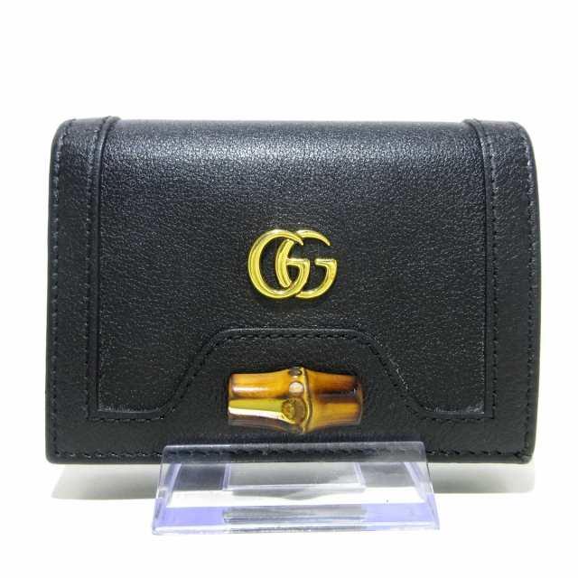 グッチ GUCCI 2つ折り財布 レディース 美品 GGマーモント/バンブー