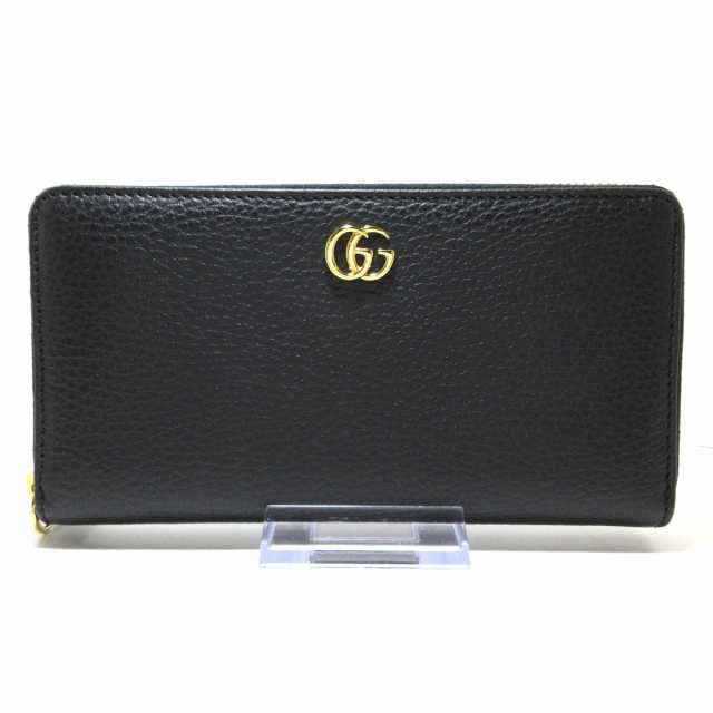 グッチ GUCCI 長財布 レディース 美品 GGマーモント 456117 黒