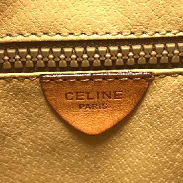 セリーヌ CELINE トートバッグ レディース マカダム柄 ベージュ×ブラウン PVC(塩化ビニール)×レザー【中古】20231026