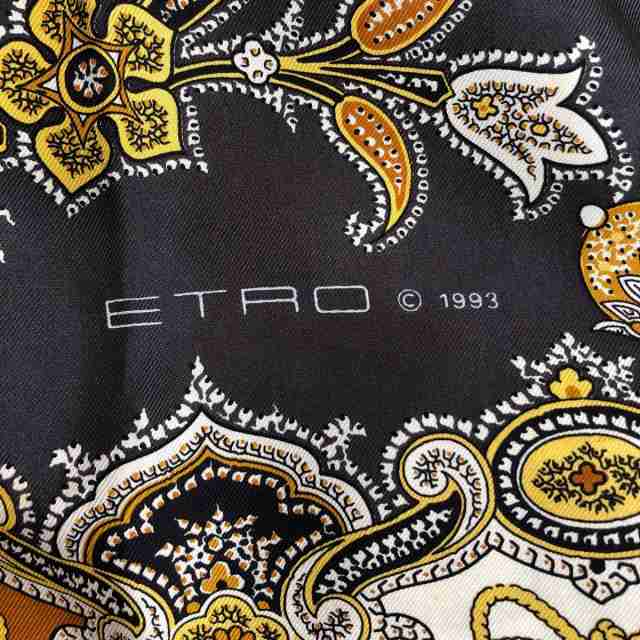 エトロ ETRO スカーフ レディース 美品 - ダークネイビー×アイボリー×ブラウン ペイズリー柄【中古】20230920