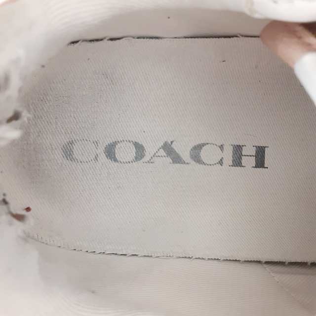 コーチ COACH スニーカー EUR 37.5 レディース - カーキ×ピンク インソール取外し可/シグネチャー柄【中古】20230916