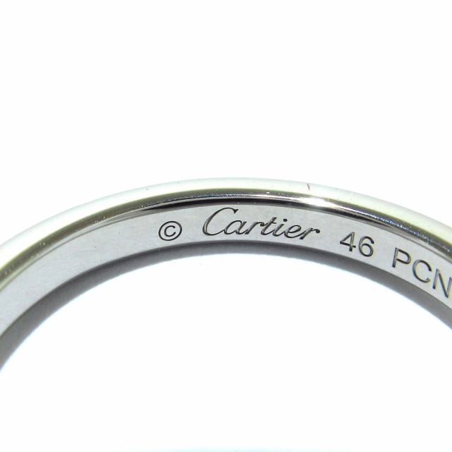 カルティエ Cartier リング 46 レディース 新品同様 バレリーナ ウェディング リング Pt950×ダイヤモンド  3Pダイヤ【中古】20230925