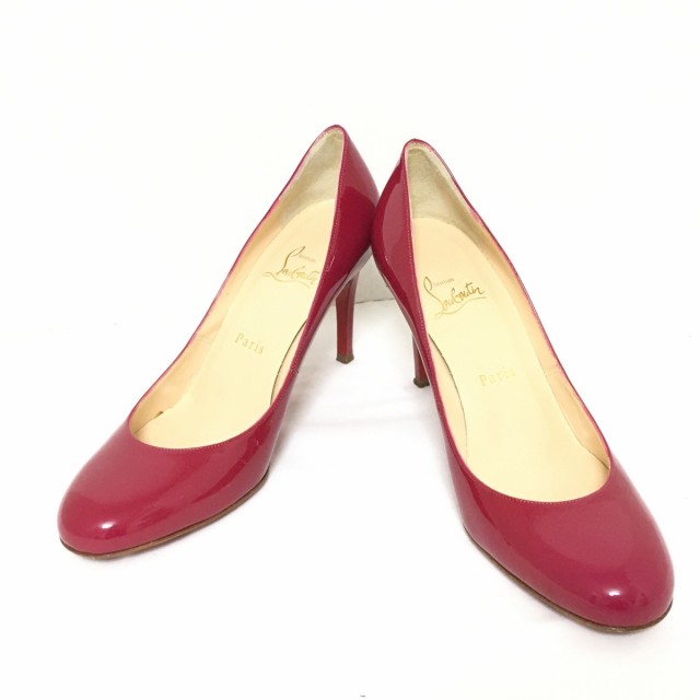 クリスチャンルブタン CHRISTIAN LOUBOUTIN パンプス 37 1/2 レディース - ピンク エナメル（レザー）【中古】20230908