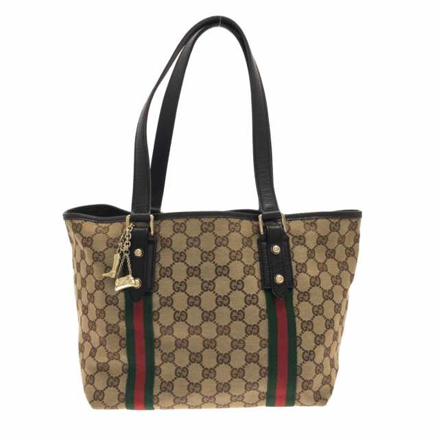 グッチ GUCCI トートバッグ レディース GG柄/シェリー 137396 ベージュ×ダークブラウン  ジャガード×レザー【中古】20230831｜au PAY マーケット