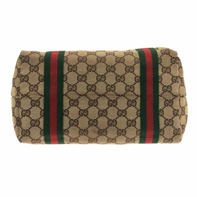 グッチ GUCCI トートバッグ レディース GG柄/シェリー 137396 ベージュ×ダークブラウン ジャガード×レザー【中古】20230831