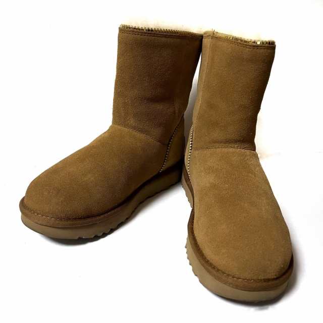 アグ UGG ショートブーツ 22 レディース 美品 フローレンス 1013165 ブラウン×アイボリー ムートン【中古】20230922